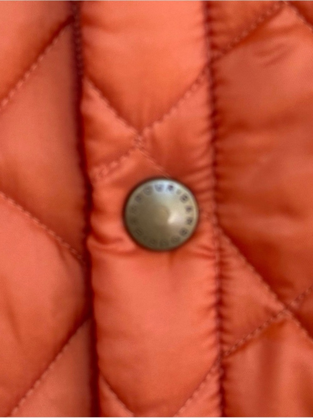 Barbour Orange Quilted Lightweight Jacket with Brown Corduroy Collar - Picture 4 of 10